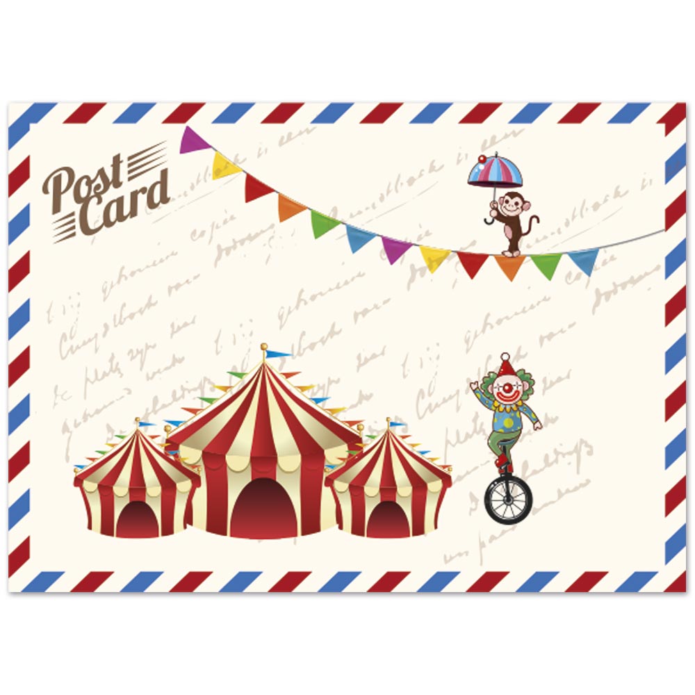 Προσκλητήριο βάπτισης Post Card circus