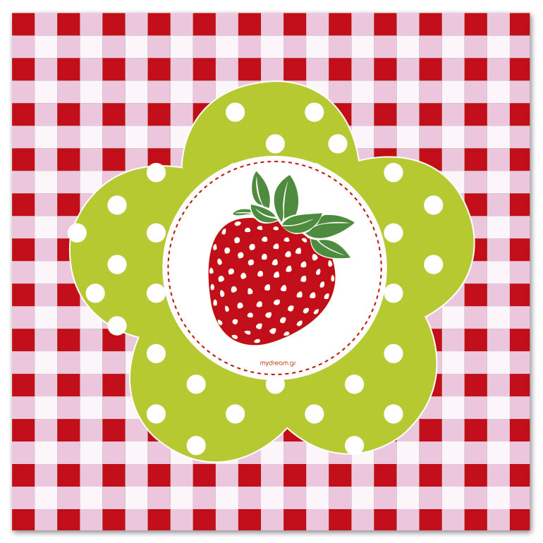 Προσκλητήριο βάπτισης Red strawberry