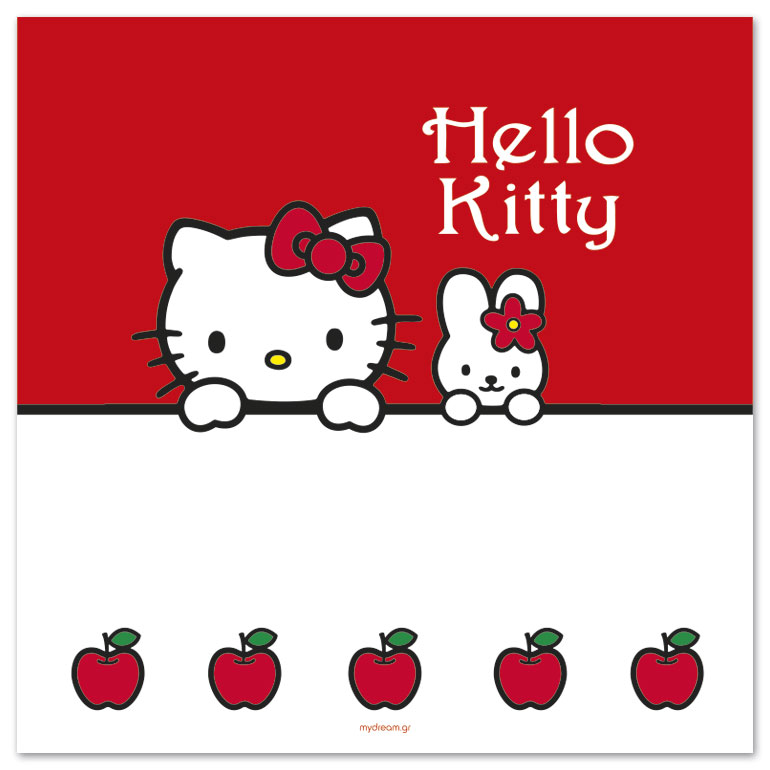 Προσκλητήριο βάπτισης Red Hello Kitty